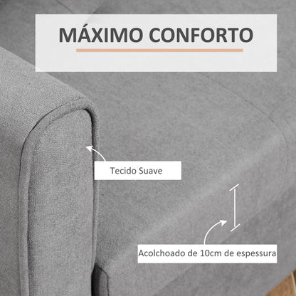 Sofá Cama Blessy com Armazenamento - Cor Cinzento - 152x101x81cm / 132x198x35cm - Design Moderno