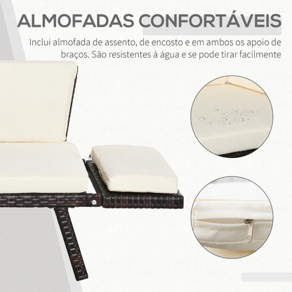 Sofá Cama de 2 Lugares em Vime - Design Natura