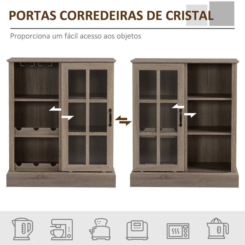 Vitrine Yam com Porta de Correr - Design Rústico