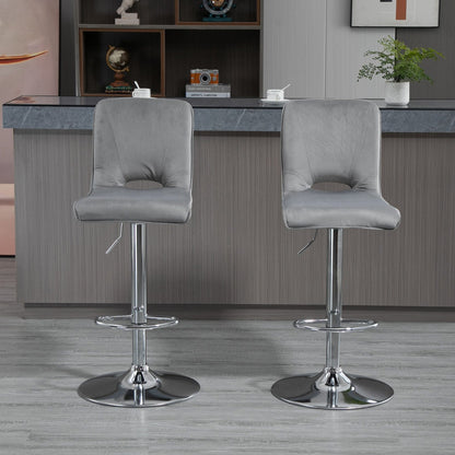 Conjunto de 2 Bancos de Bar Trend – Cinzento – Design Moderno - Leva-Me Contigo - Móveis & Decoração