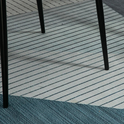 Conjunto de 2 Cadeiras Júcar Estofadas em Linho - Azul - Design Minimalista