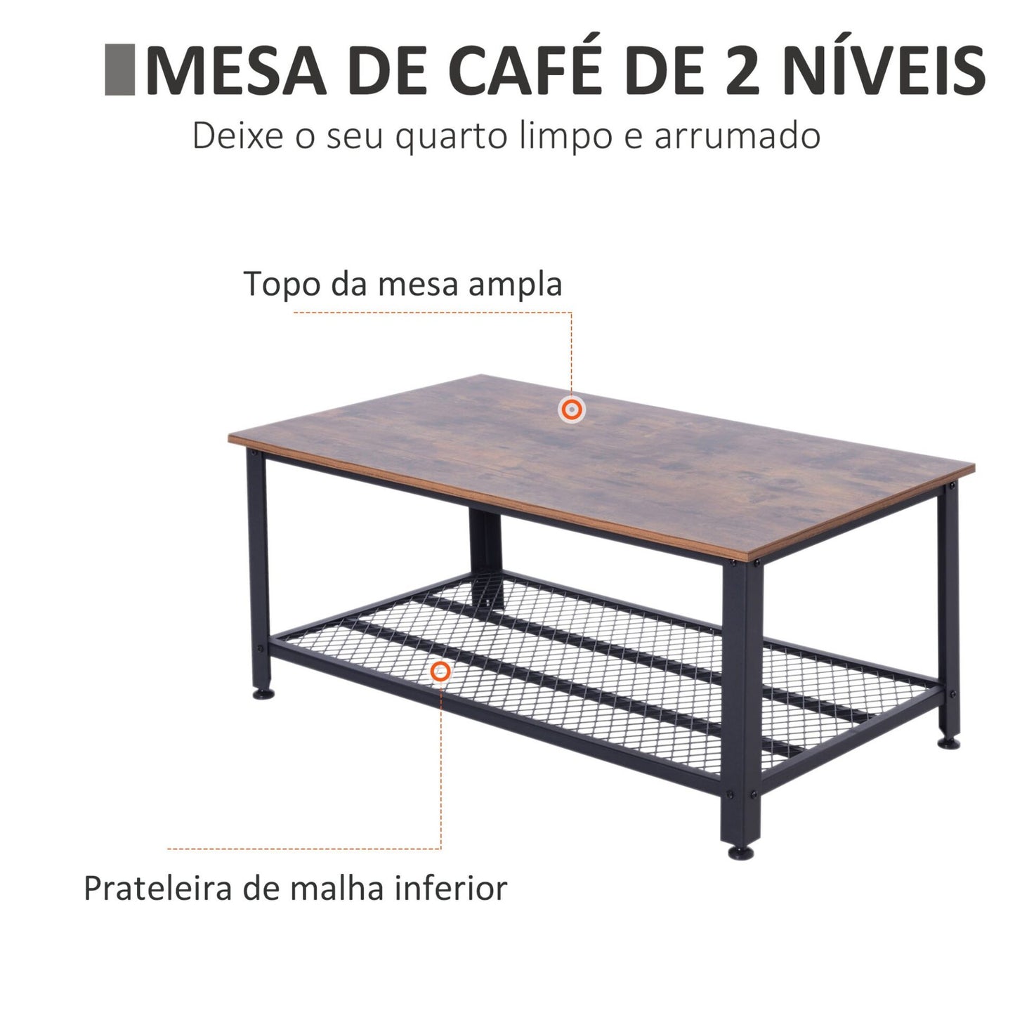 Mesa de Centro Tyllez - Design Vintage - Leva-Me Contigo - Móveis & Decoração