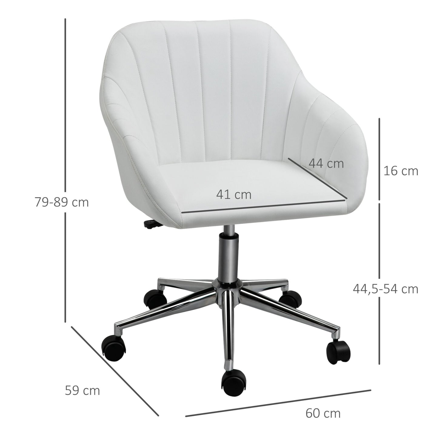 Cadeira Wek Ergonómica Giratória com Altura Ajustável - Branco – Design Moderno - Leva-Me Contigo - Móveis & Decoração