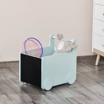 Organizador de Brinquedos Toys com Rodas - Azul - Design Nórdico - Leva-Me Contigo - Móveis & Decoração