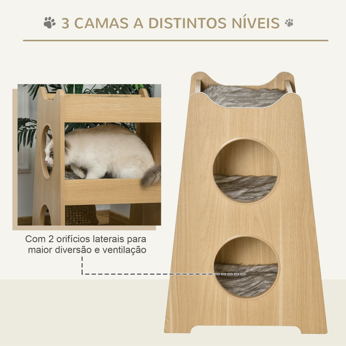 Cama de 3 Níveis - Design Natura! - Leva-Me Contigo - Móveis & Decoração