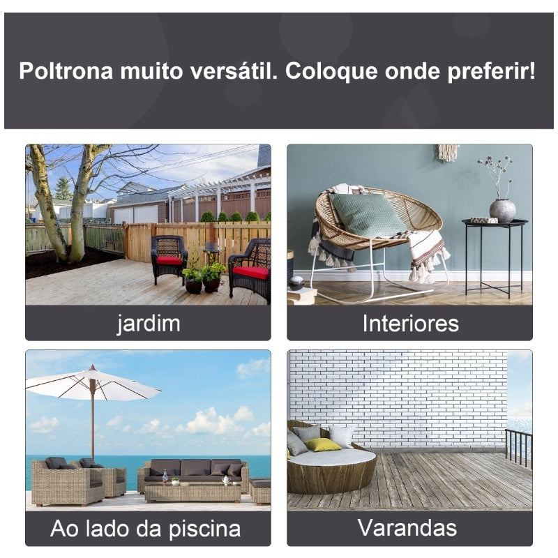 Poltrona Acolchoada em Vime - Design Natura