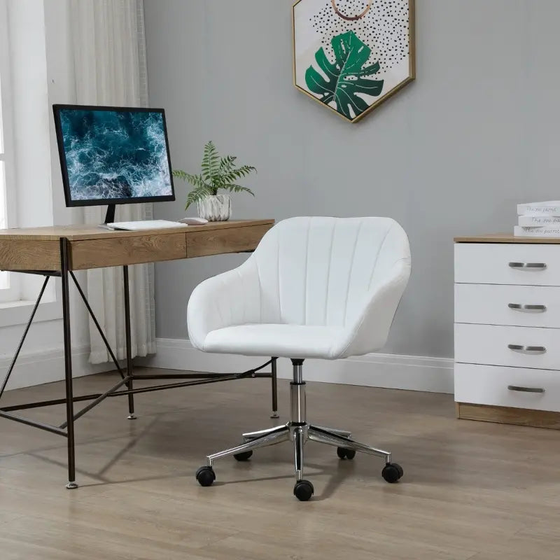 Cadeira Wek Ergonómica Giratória com Altura Ajustável - Branco – Design Moderno - Leva-Me Contigo - Móveis & Decoração