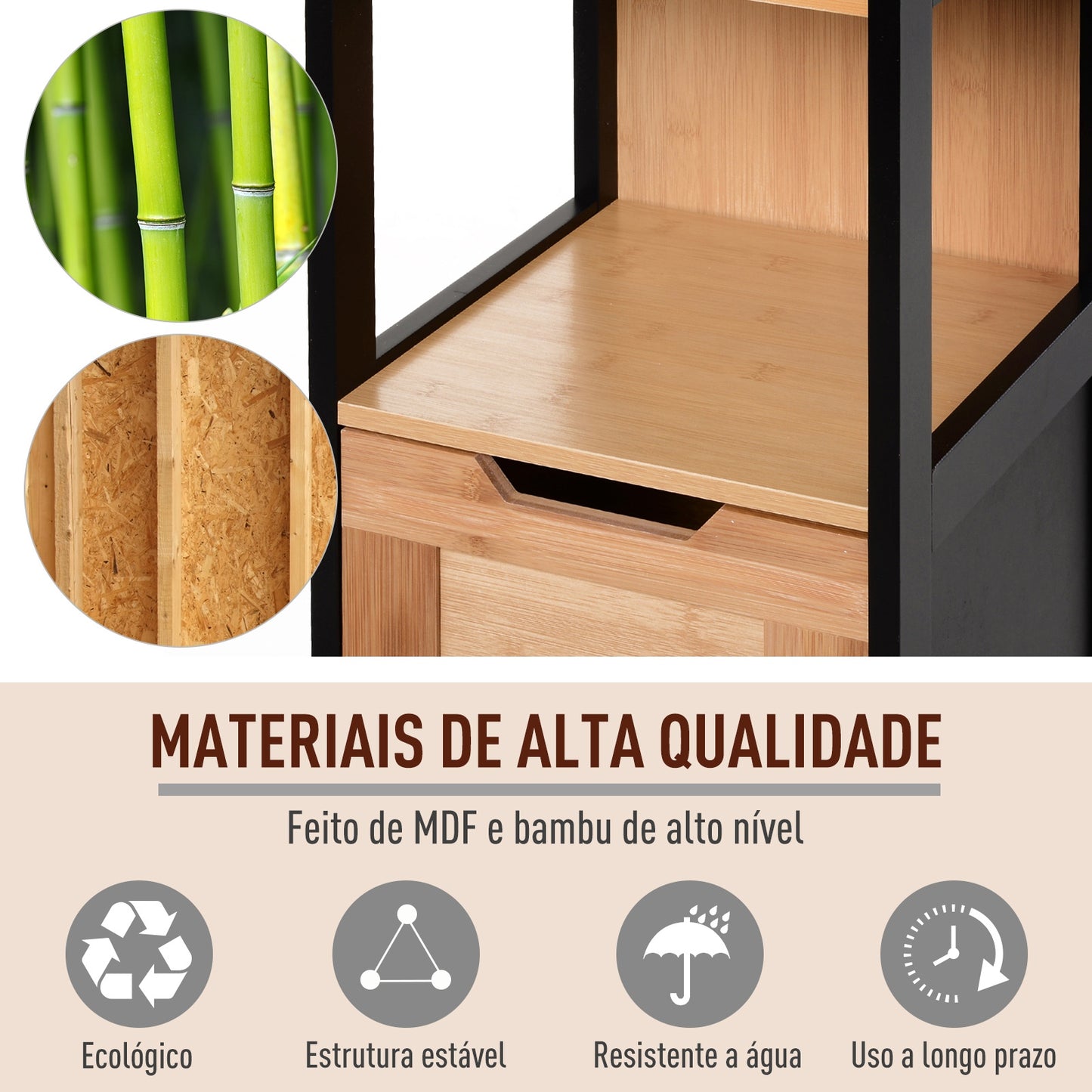 Móvel de Arrumação em Bambu - Design Natural - Leva-Me Contigo - Móveis & Decoração