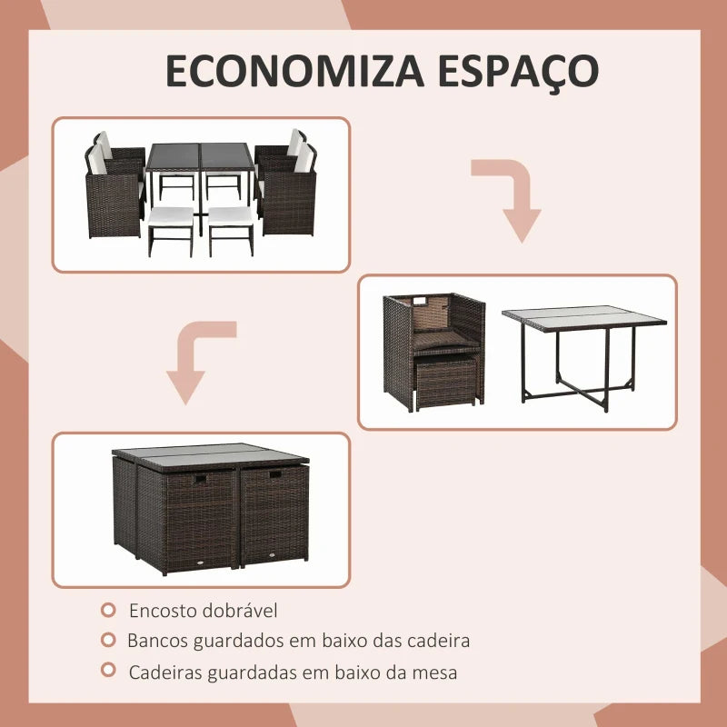 Conjunto de Refeição Albufeira em Vime - Design Natura