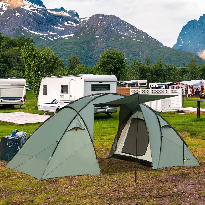 Tenda de Campismo para 4 pessoas - 480x220x190cm - Verde