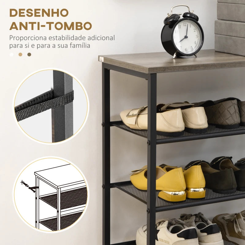 Sapateira em Estante Rotus com 8 Prateleiras - Design Industrial