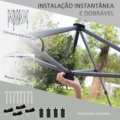 Tenda de Jardim Dobrável com Altura Ajustável - 2x2m