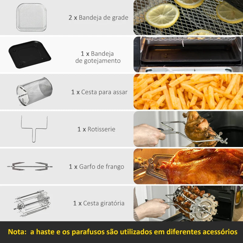 Forno/Fritadeira a Vapor com 8 Programas - 11 Litros - AirFryer