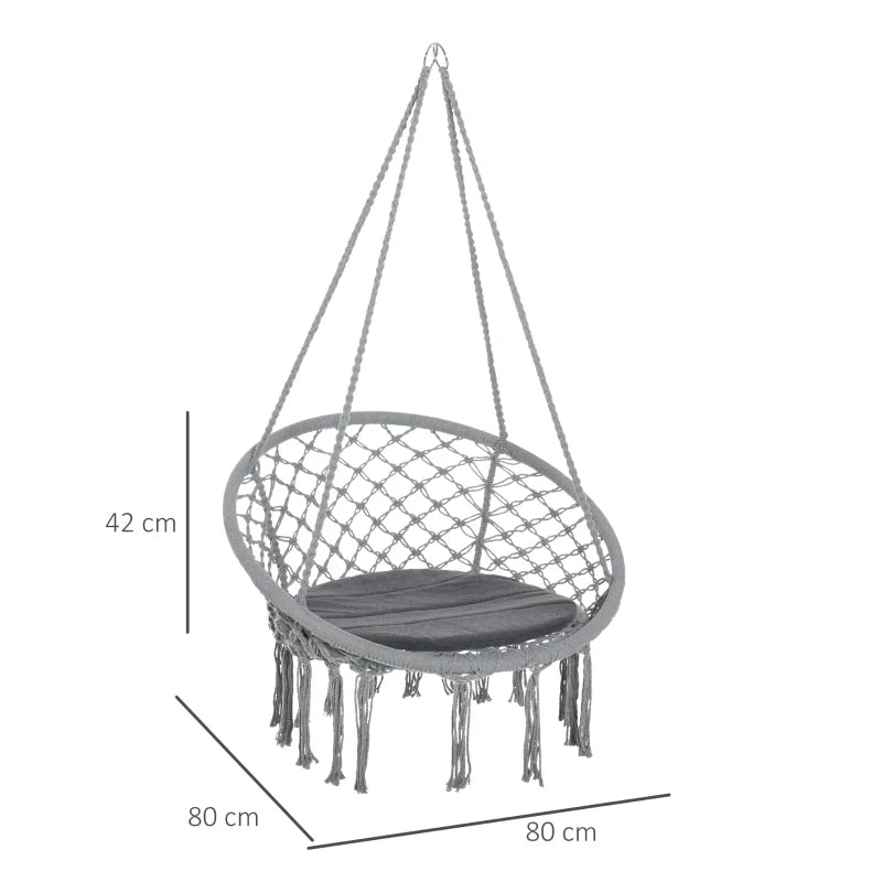 Cadeira Suspensa em Rede com Almofada - Design Hippie