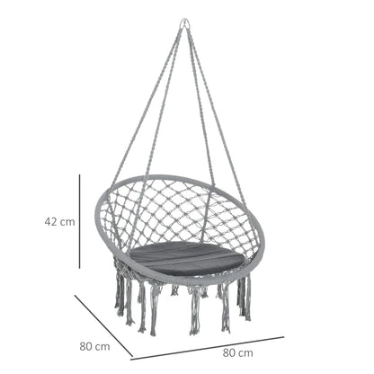 Cadeira Suspensa em Rede com Almofada - Design Hippie