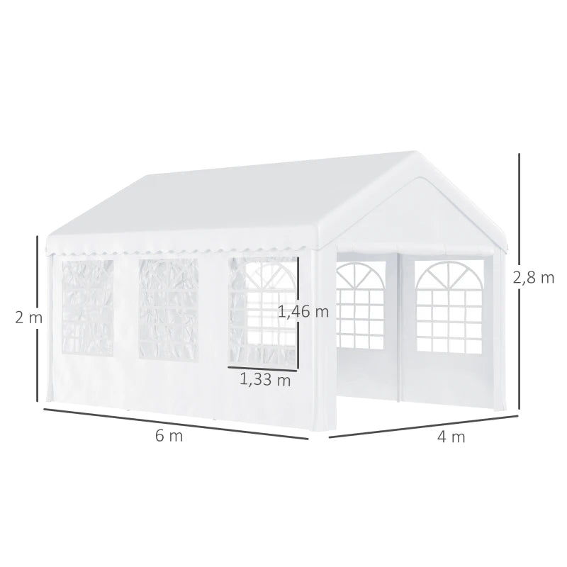 Tenda de Jardim com Janelas em Aço - 4x6m