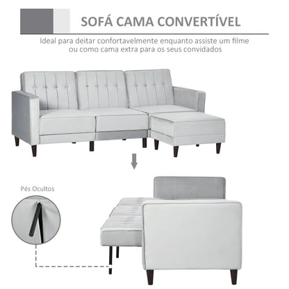 Sofá Cama Chaise Longue Rover com Encosto Ajustável - Design Moderno