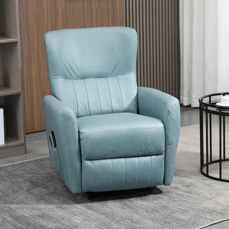 Poltrona Relax Sky Reclinável com 8 Zonas de Massagem - Azul Claro - Design Nórdico