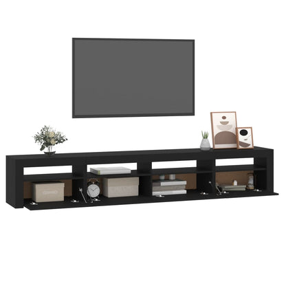 Móvel de TV Sophia com Luzes LED - 240x35x40cm- Preto - Design Moderno