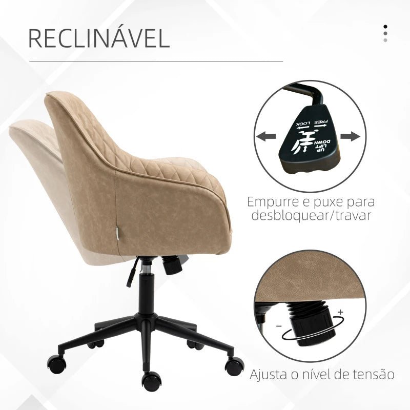 Cadeira de Escritório Olimpo Reclinável em Couro Artificial - Design Moderno