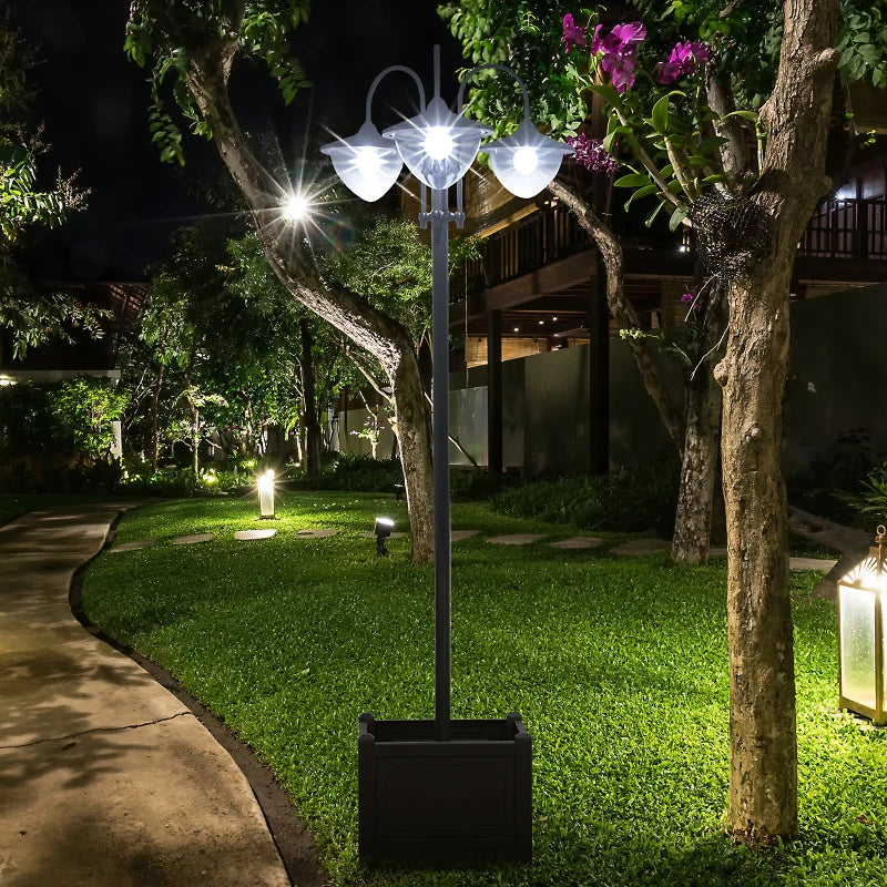 Candeeiro de Jardim com Luzes LED e Floreira