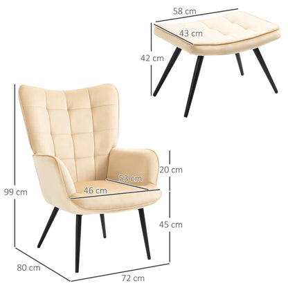 Poltrona Wingback Tufu - Design Moderno