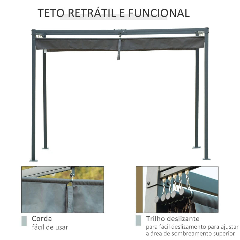 Pérgola com Toldo Retrátil - 3x2m