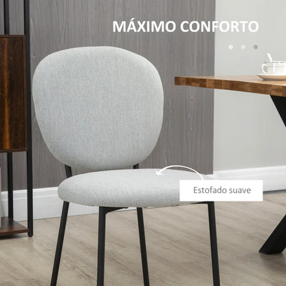 Conjunto de 2 Cadeiras Loyd - Cinzento - Design Minimalista