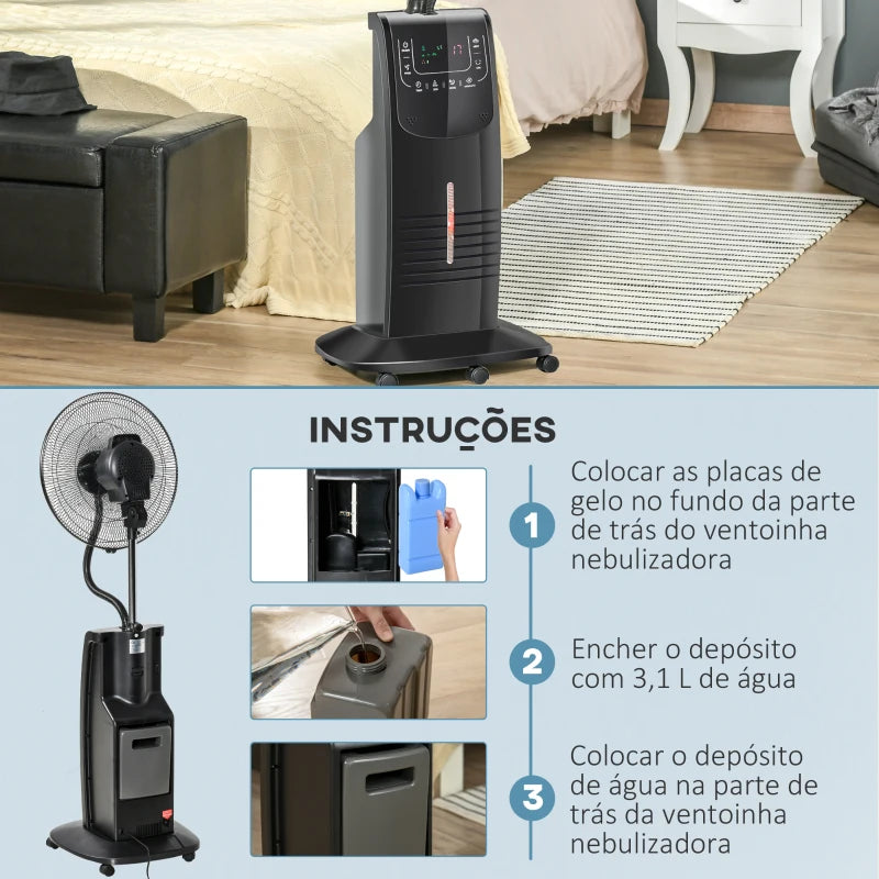 Ventoinha Anti-Mosquito com Nebulizador de Óleos Essenciais