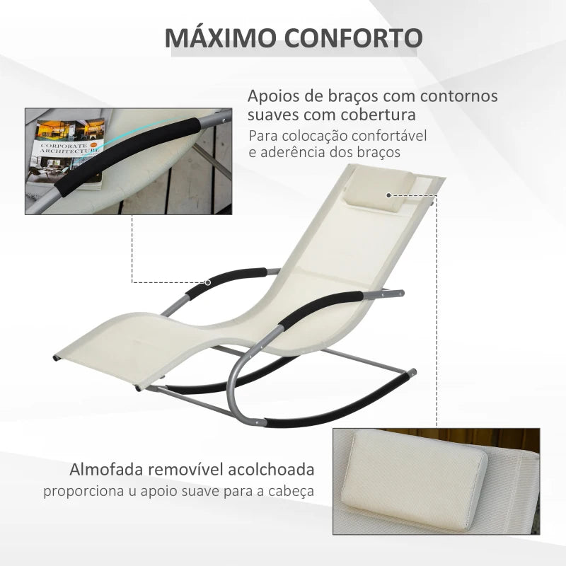 Espreguiçadeira Mara - Bege - Design Moderno