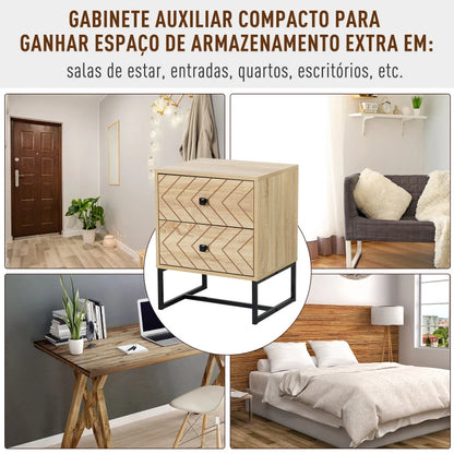 Conjunto de 2 Mesinhas de Cabeceira Turin - Design Retro