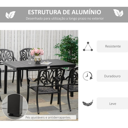 Mesa de Jardim Retangular para 6 Pessoas - Design Contemporâneo