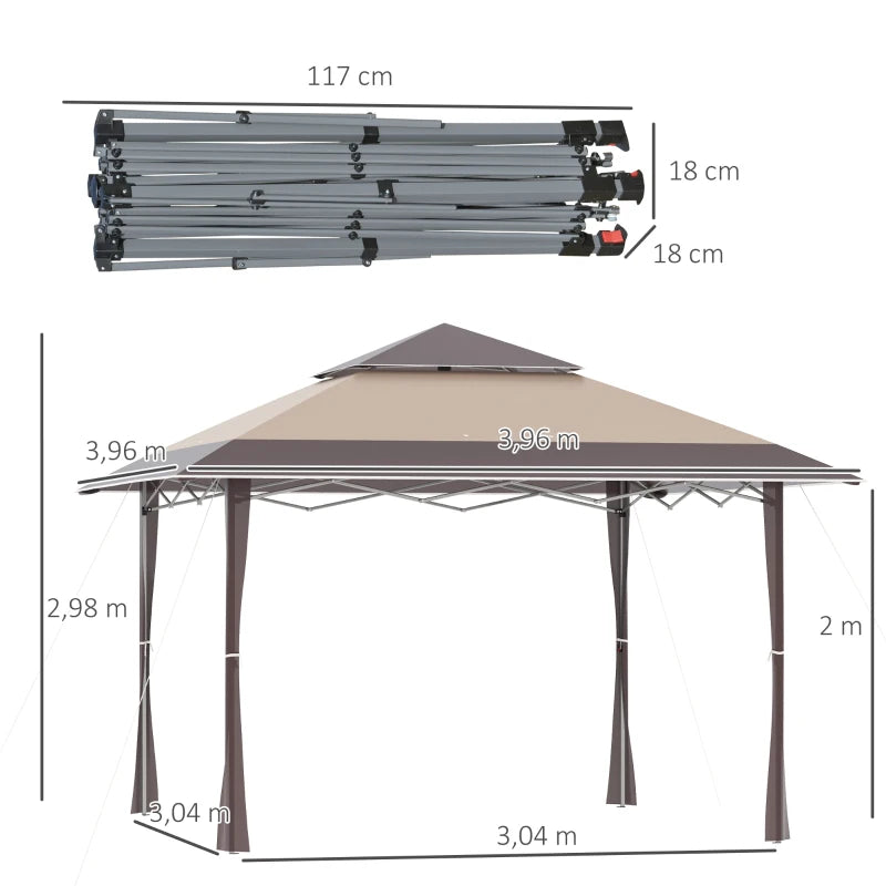 Pérgola de Jardim com Telhado Duplo - 4x4m