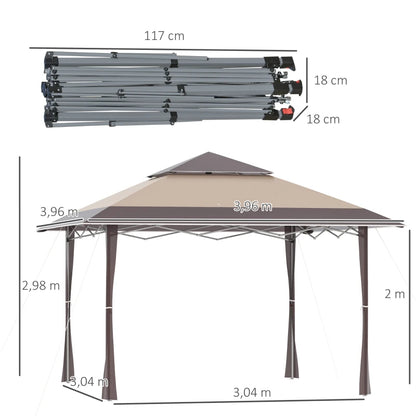 Pérgola de Jardim com Telhado Duplo - 4x4m