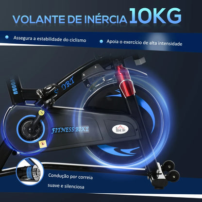 Bicicleta Estática com Ecrã LCD - Volante 10kg