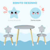 Conjunto Infantil Star - 1 Mesa e 2 Cadeiras - Design Nórdico