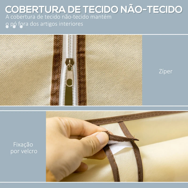 Roupeiro Hawi em Tecido - Bege - Design Moderno