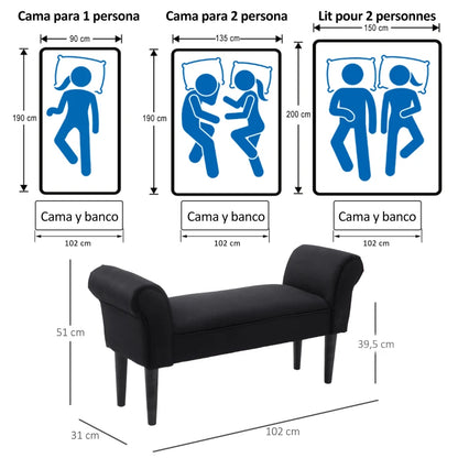 Banco Wissy - Preto - Design Moderno - Leva-Me Contigo - Móveis & Decoração