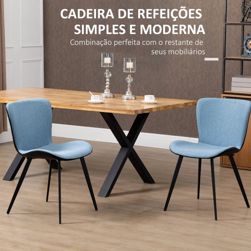 Conjunto de 2 Cadeiras Lexa - Azul - Design Moderno