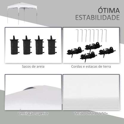 Tenda de Jardim Dobrável com Altura Ajustável - 2x2m