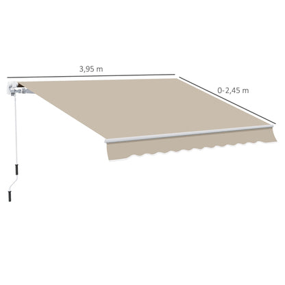 Toldo de Parede com Manivela - 395x245cm - Creme