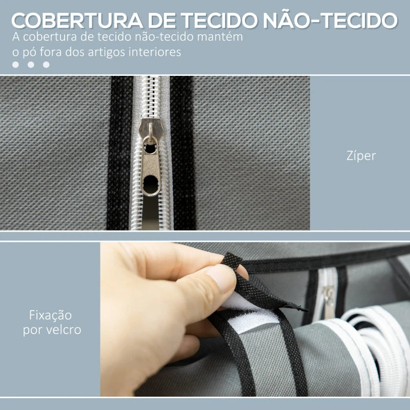 Roupeiro Hawi em Tecido - Cinzento - Design Moderno