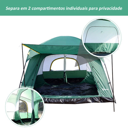 Tenda de Campismo para 8 a 10 Pessoas - 4,3x3x2m