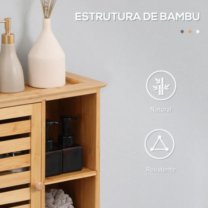 Armário de Parede Liner em Bambú de Casa de Banho - Design Natura