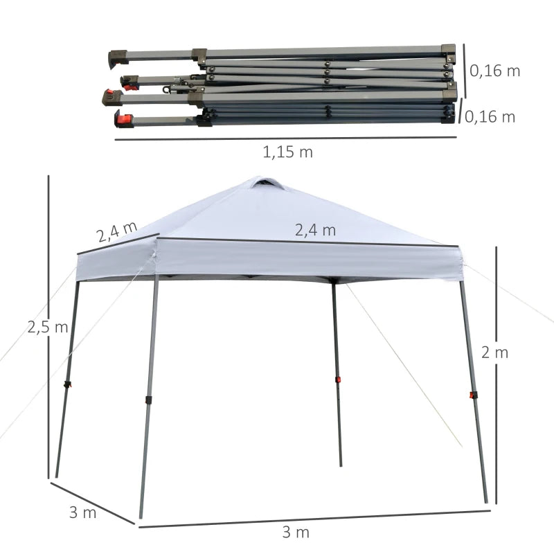 Tenda de Jardim Dobrável - Branco - 3x3m