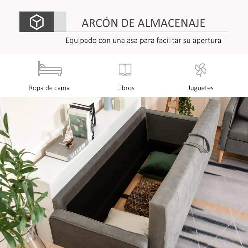 Sofá Dharma de 3 Lugares com Arrumação - Design Moderno - Leva-Me Contigo - Móveis & Decoração