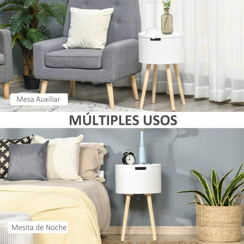 Mesa de Apoio Tamp – Branco – Design Nórdico - Leva-Me Contigo - Móveis & Decoração