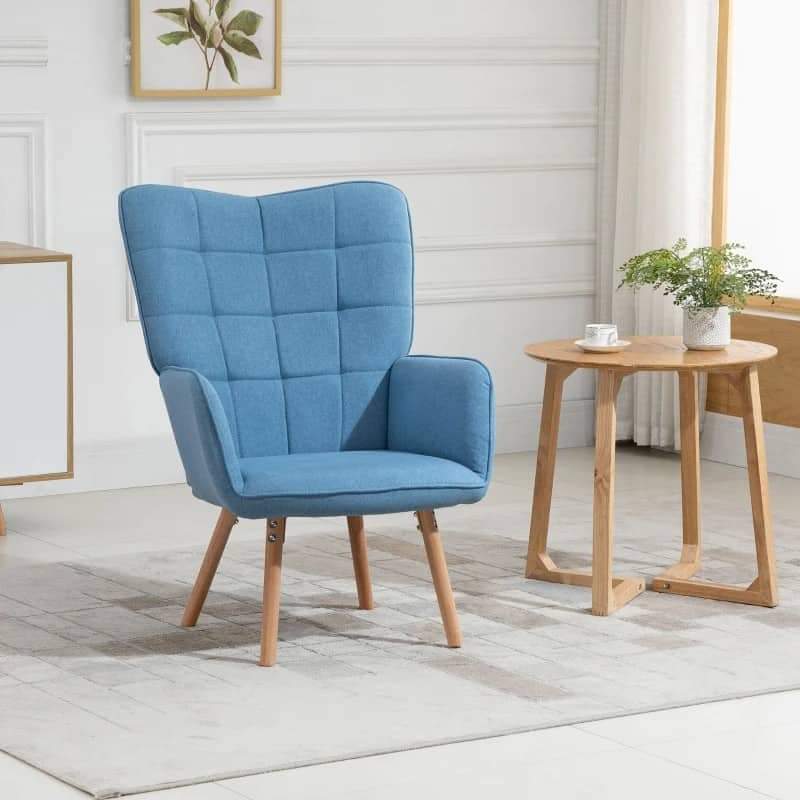 Poltrona WingBack Tufo - Azul - Design Nórdico - Leva-Me Contigo - Móveis & Decoração