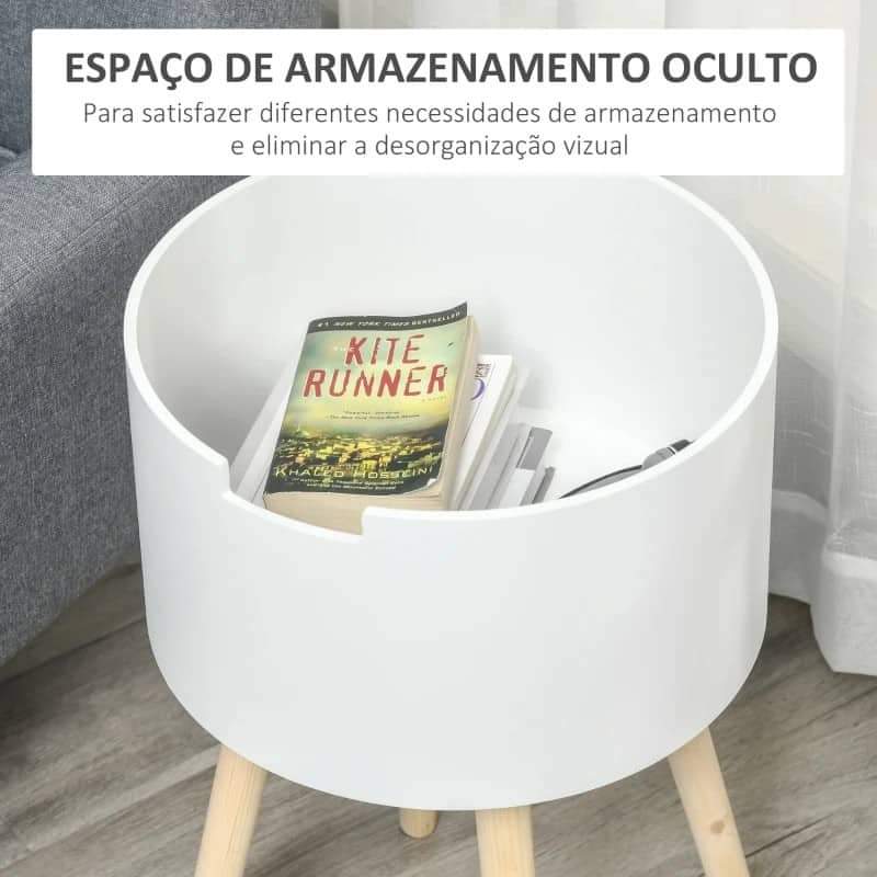 Mesa de Apoio Tamp – Branco – Design Nórdico - Leva-Me Contigo - Móveis & Decoração