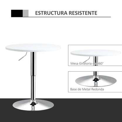 Mesa de Bar Mind Redonda - Branco - Design Moderno - Leva-Me Contigo - Móveis & Decoração